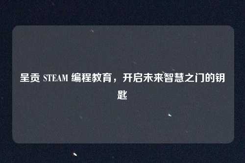 呈贡 STEAM 编程教育,开启未来智慧之门的钥匙 呈贡 STEAM 编程教育,开启未来智慧之门的钥匙