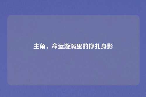 主角，命运漩涡里的挣扎身影