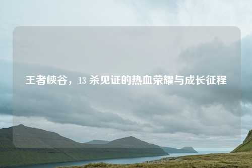 王者峡谷，13 杀见证的热血荣耀与成长征程