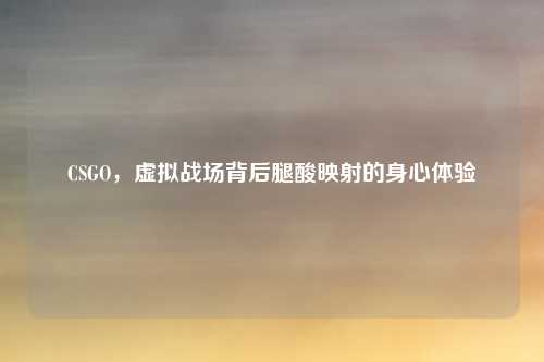 CSGO，虚拟战场背后腿酸映射的身心体验