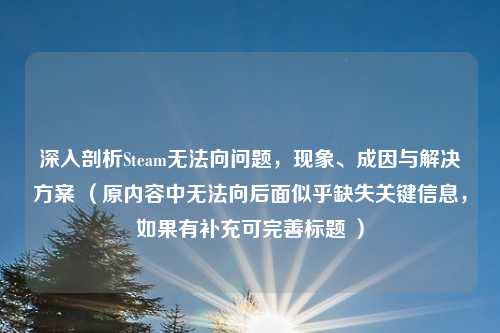 深入剖析Steam无法向问题，现象、成因与解决方案 （原内容中无法向后面似乎缺失关键信息，如果有补充可完善标题 ）