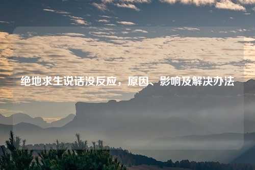 绝地求生说话没反应，原因、影响及解决办法