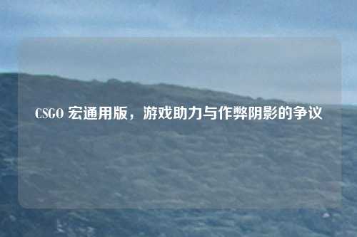 CSGO 宏通用版，游戏助力与作弊阴影的争议