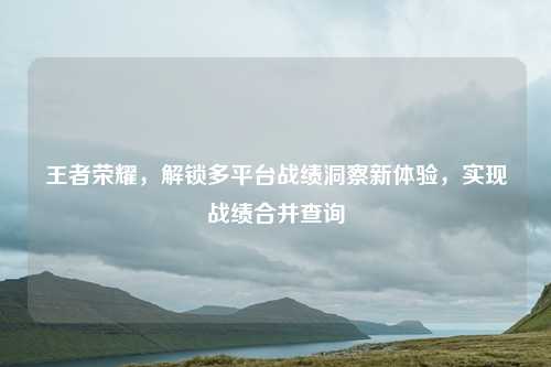 王者荣耀，解锁多平台战绩洞察新体验，实现战绩合并查询