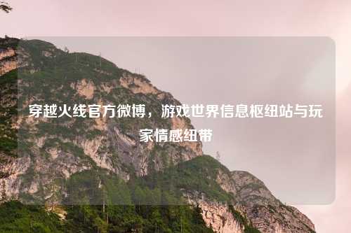 穿越火线官方微博，游戏世界信息枢纽站与玩家情感纽带