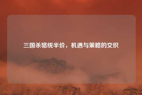 三国杀骆统半价，机遇与策略的交织