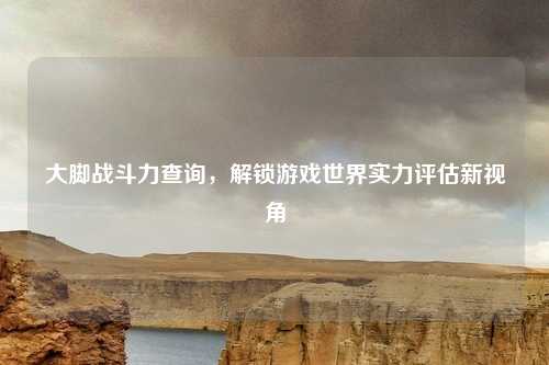 大脚战斗力查询，解锁游戏世界实力评估新视角
