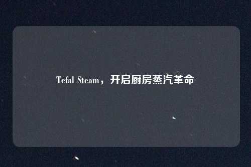 Tefal Steam，开启厨房蒸汽革命