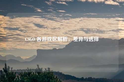 CSGO 各游戏区解析，差异与选择