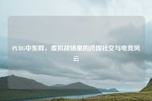 PUBG中东群，虚拟战场里的跨国社交与电竞风云