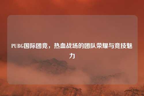 PUBG国际团竞，热血战场的团队荣耀与竞技魅力