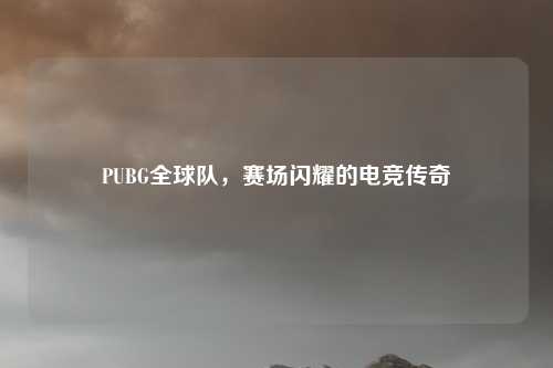 PUBG全球队，赛场闪耀的电竞传奇