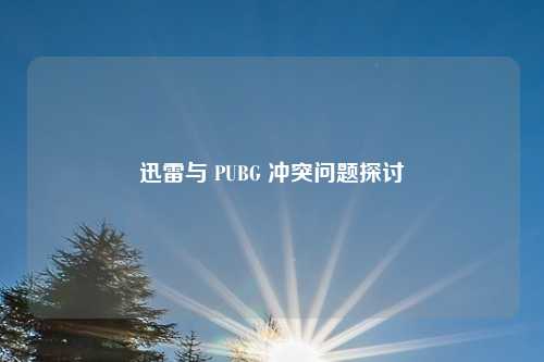 迅雷与 PUBG 冲突问题探讨