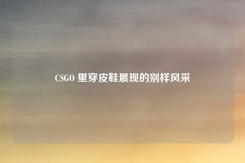 CSGO 里穿皮鞋展现的别样风采