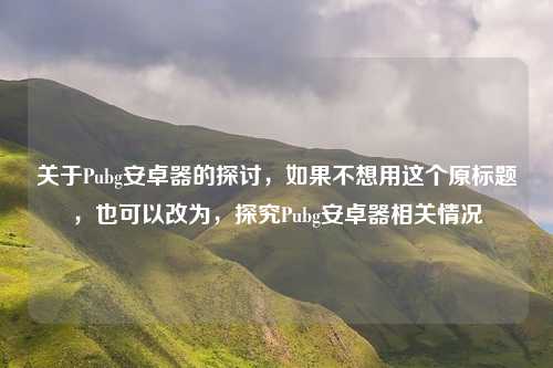 关于Pubg安卓器的探讨，如果不想用这个原标题，也可以改为，探究Pubg安卓器相关情况