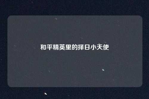 和平精英里的择日小天使