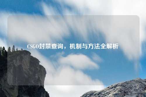 CSGO封禁查询，机制与方法全解析