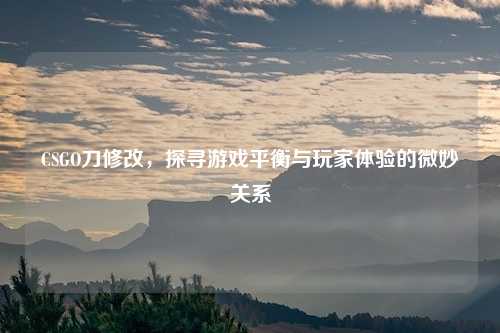 CSGO刀修改，探寻游戏平衡与玩家体验的微妙关系