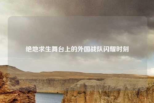 绝地求生舞台上的外国战队闪耀时刻