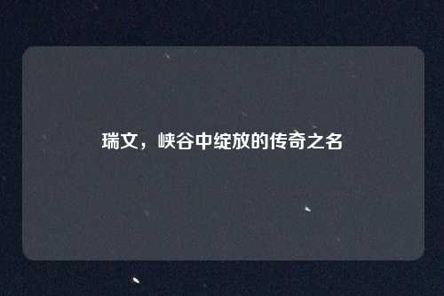 瑞文，峡谷中绽放的传奇之名