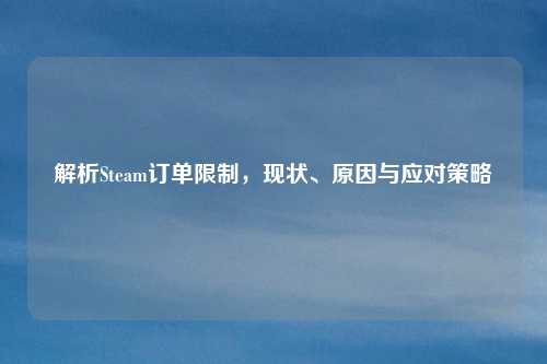 解析Steam订单限制，现状、原因与应对策略