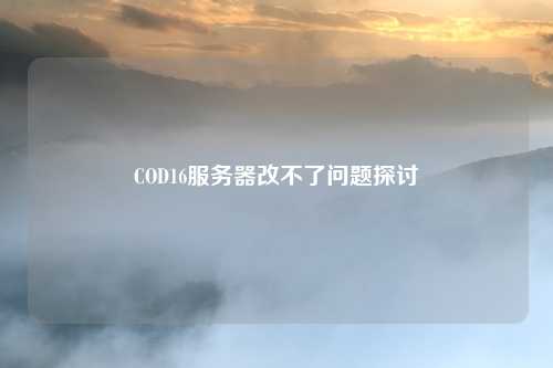 COD16服务器改不了问题探讨