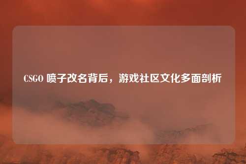 CSGO 喷子改名背后,游戏社区文化多面剖析